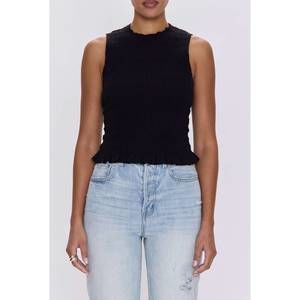 NEW PISTOLA phoebe smocked tank in noir
